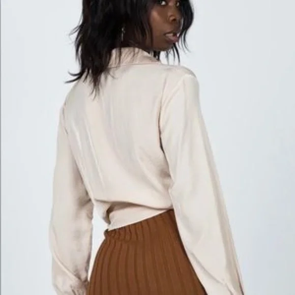 Princess Polly Oversized‎ Tie Front Shirt *New - Picture 4 of 8